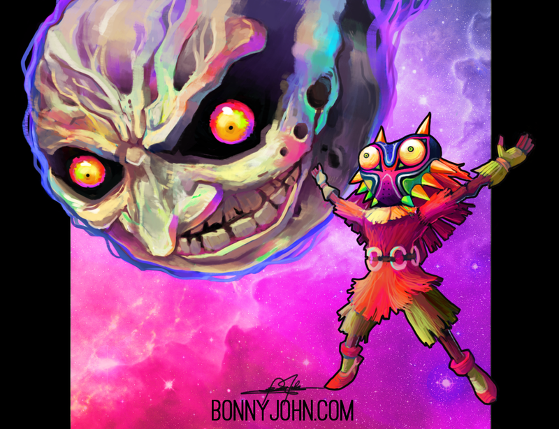 Illustration for article titled SeeBonnyDraw: Skull Kid! In Speed Painting Form!